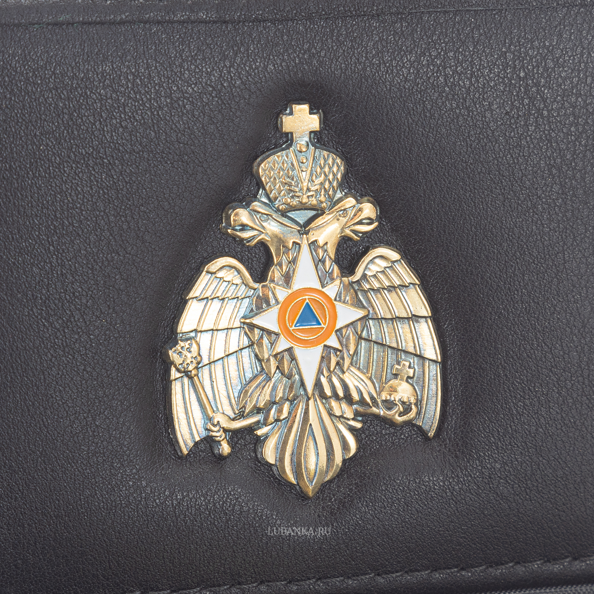 Обложка для удостоверения МЧС с жетоном черная