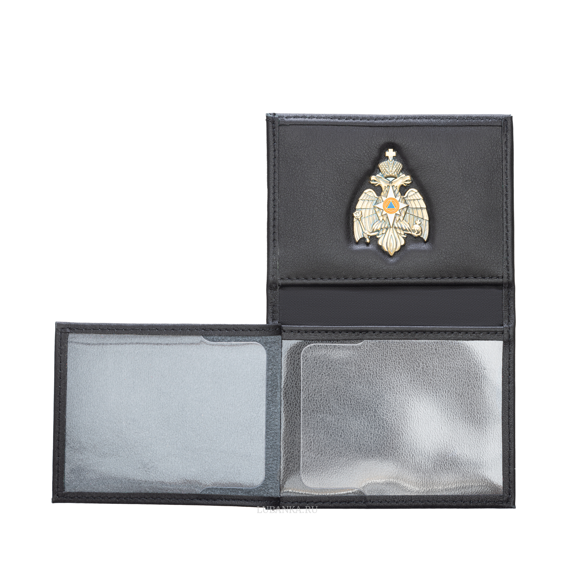 Обложка для удостоверения МЧС с жетоном черная