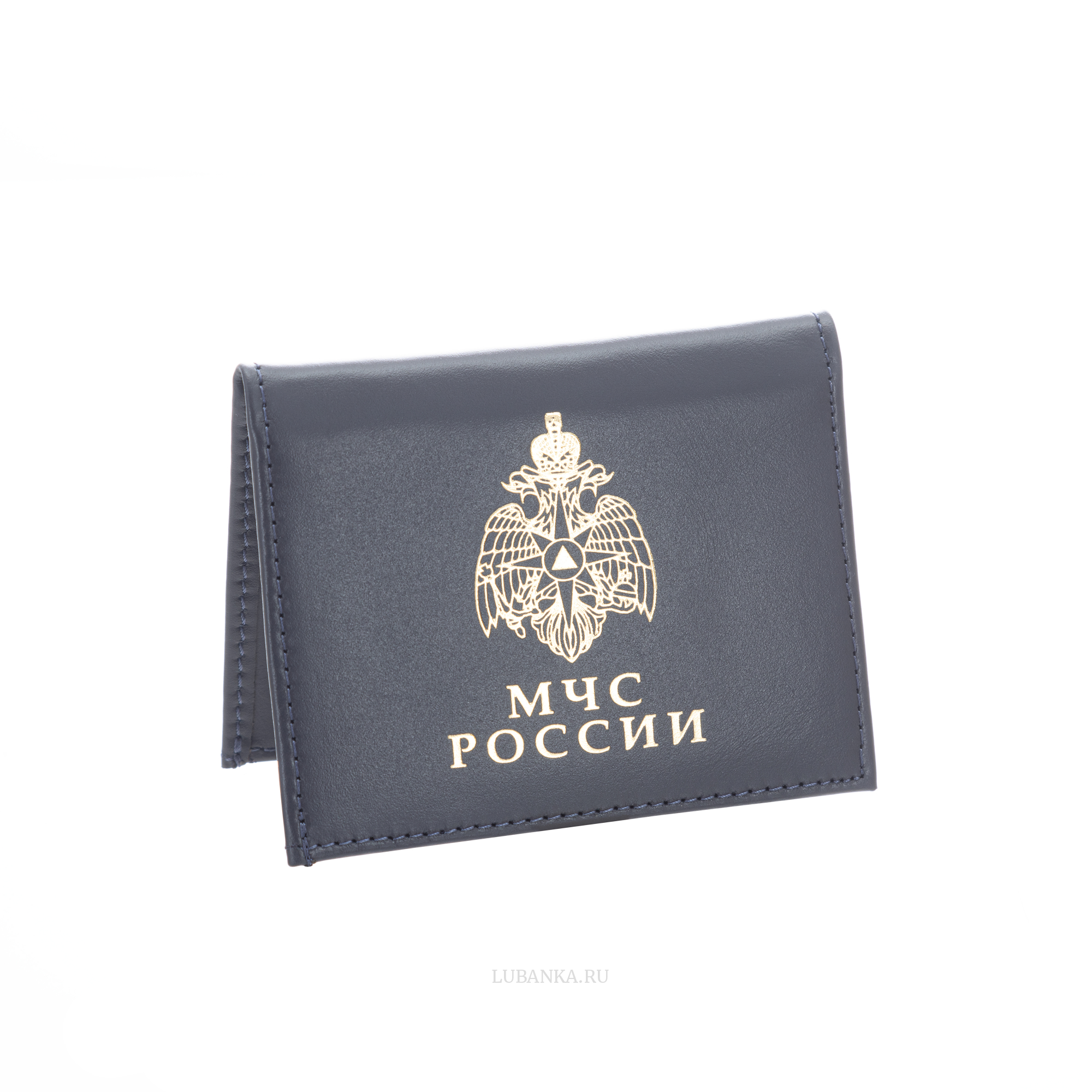Обложка для удостоверения МЧС с жетоном темно синяя