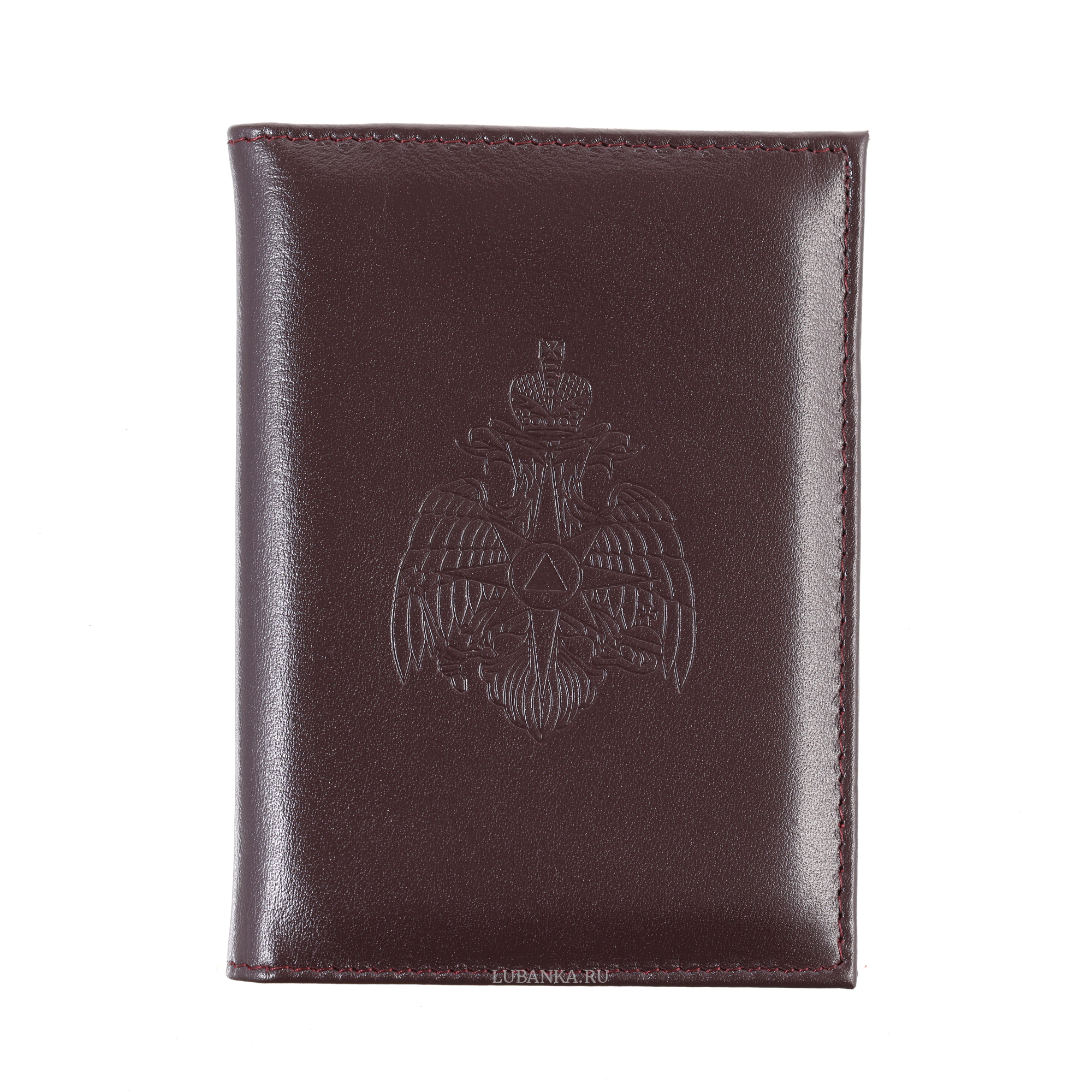 Обложка для автодокументов МЧС с картхолдером бордовая