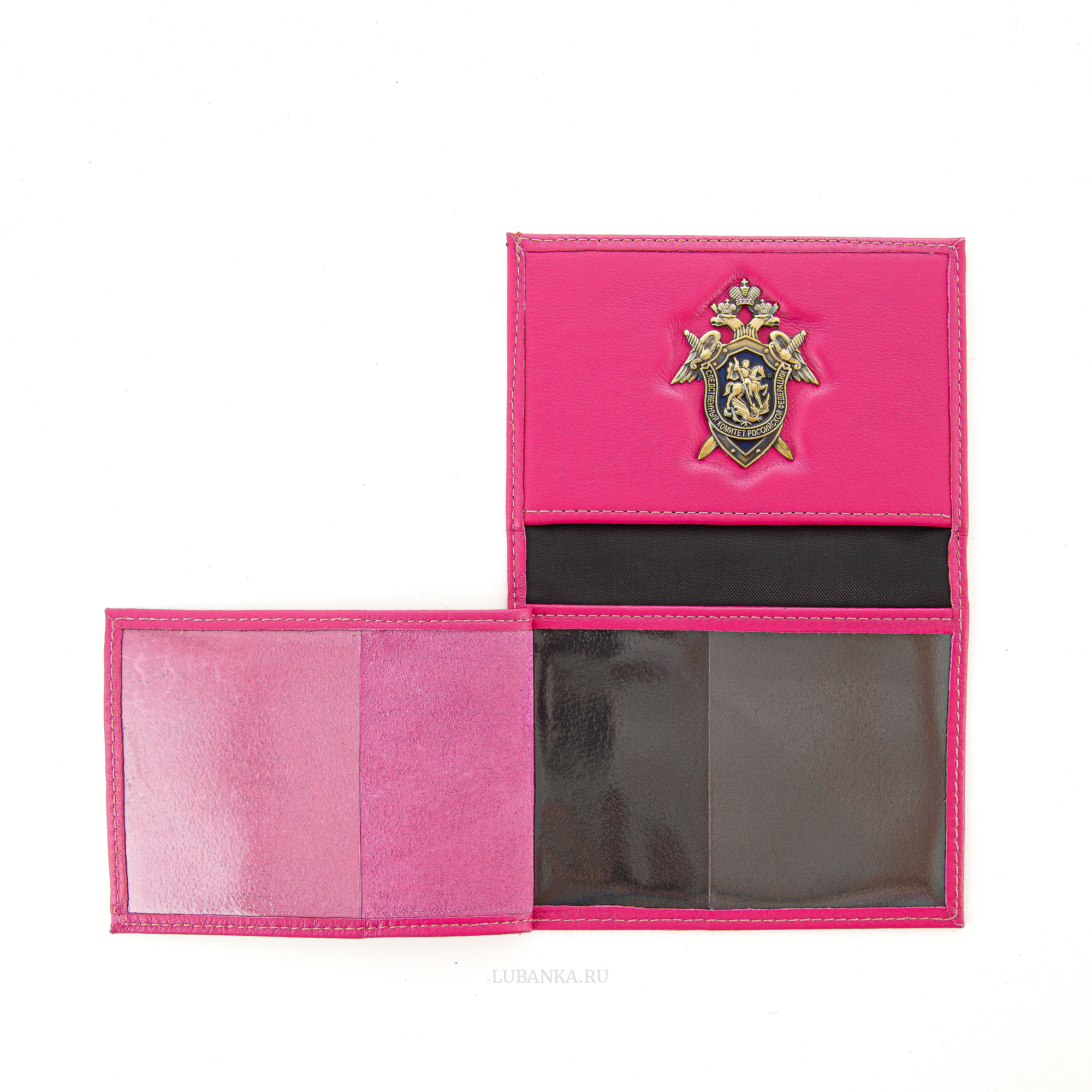 Обложка для удостоверения СКР с жетоном розовая