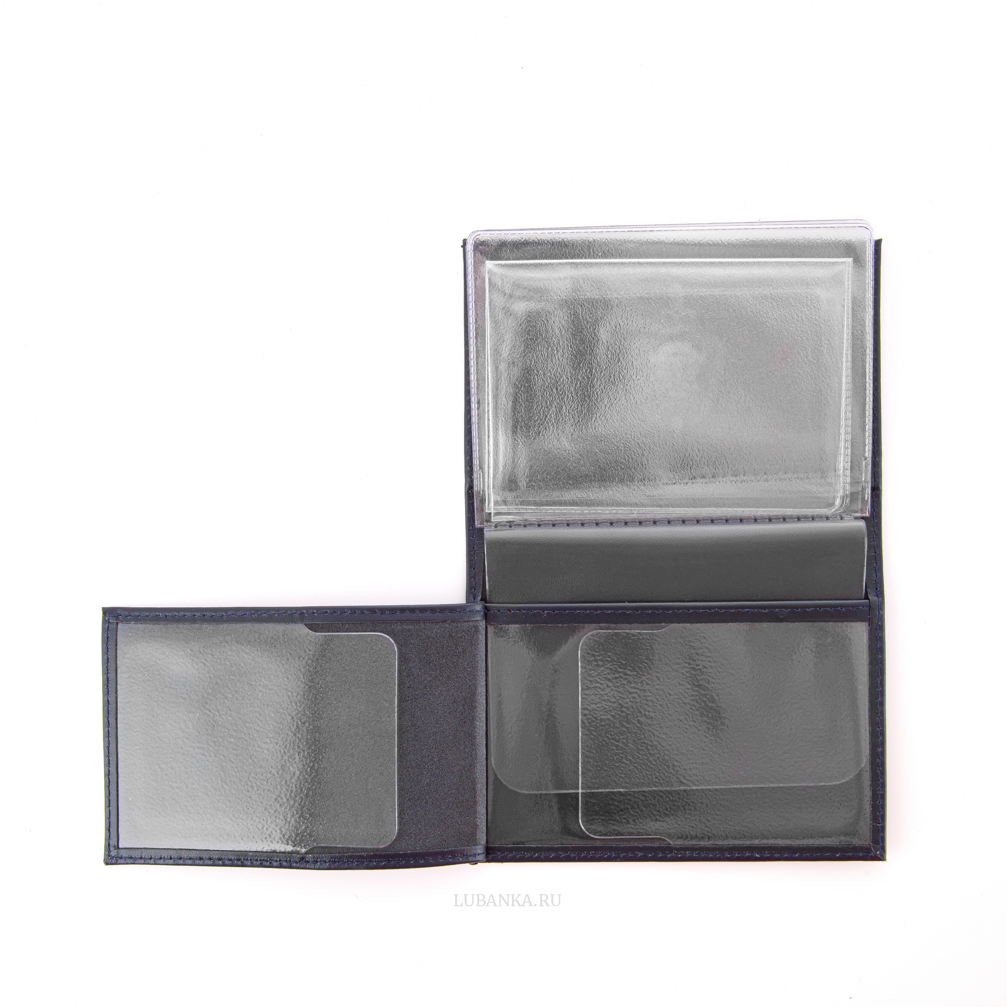 Обложка для автодокументов и удостоверения МВД с жетоном темно синяя