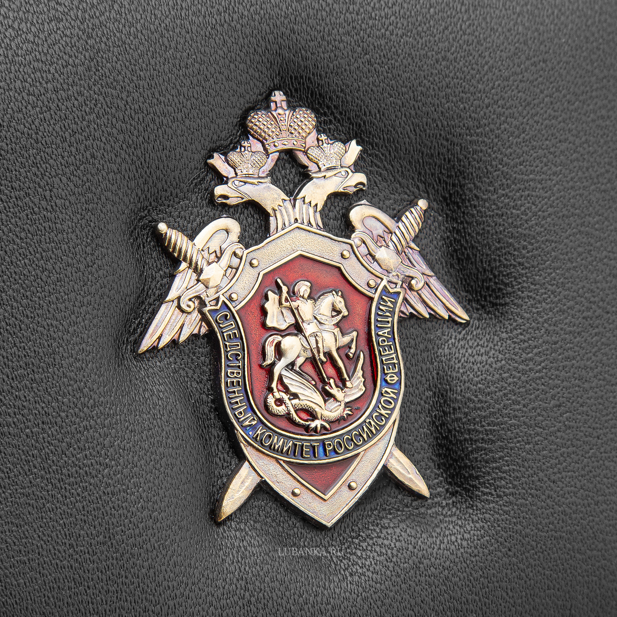 Обложка для удостоверения СКР с жетоном узкая пухлая черная