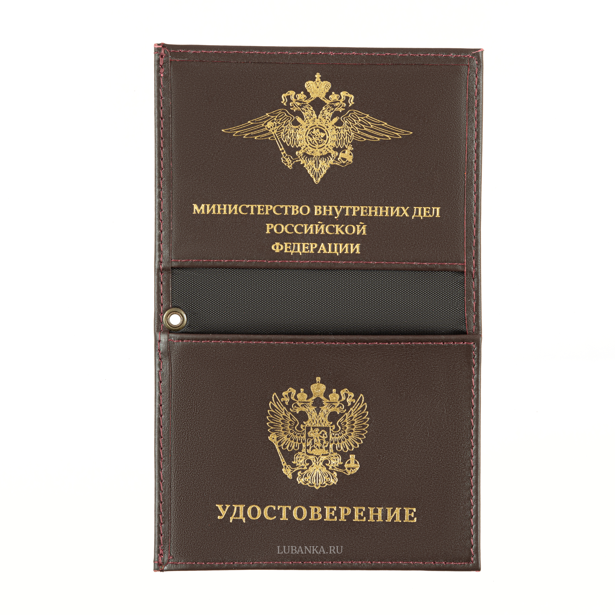 Обложка для удостоверения МВД бордовая