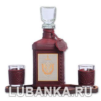 Набор для водки «ФСБ» бордовый