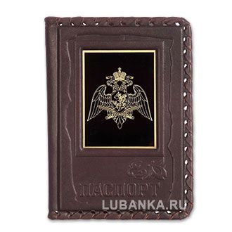 Обложка для паспорта «Росгвардия», бордовая