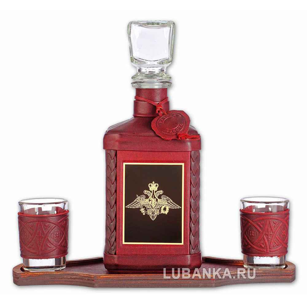 Набор для водки «Министерство обороны» бордовый