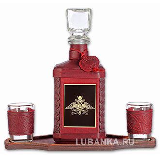 Набор для водки «Воздушно-космические силы» бордовый