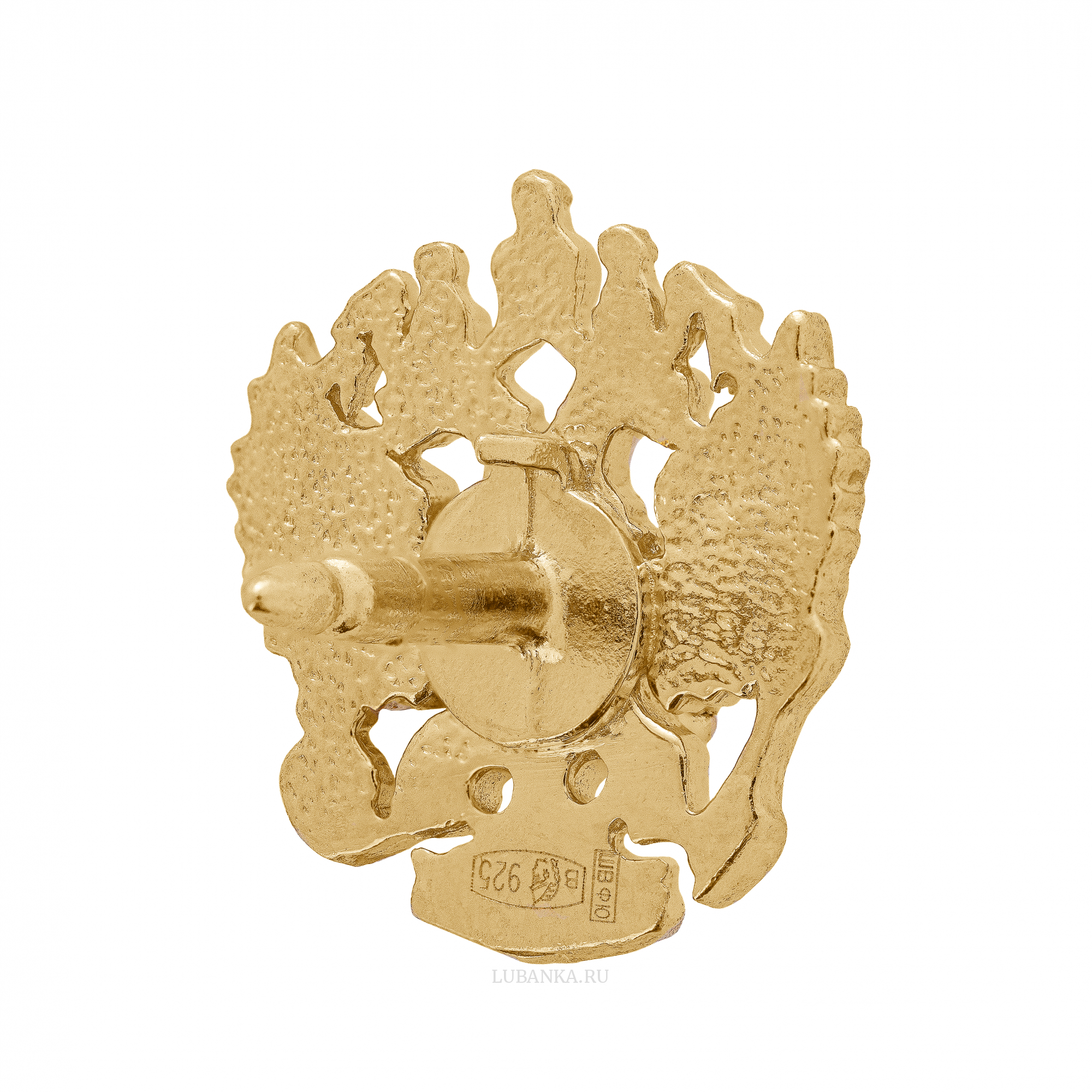 Значок Герб России серебро c позолотой