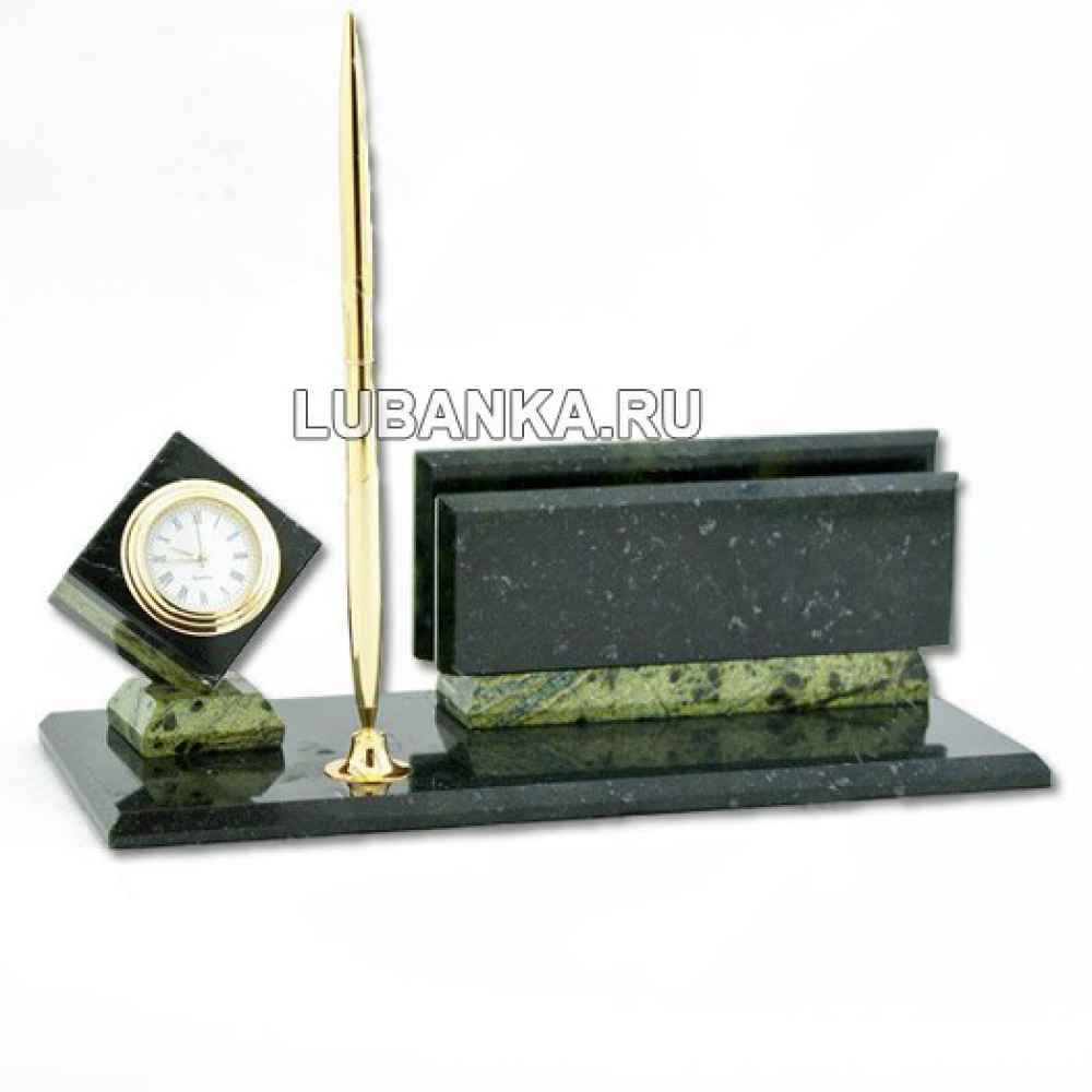 Настольный набор для руководителя «Куб» из камня