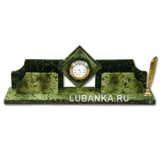 Настольный набор для руководителя «Часы» из камня